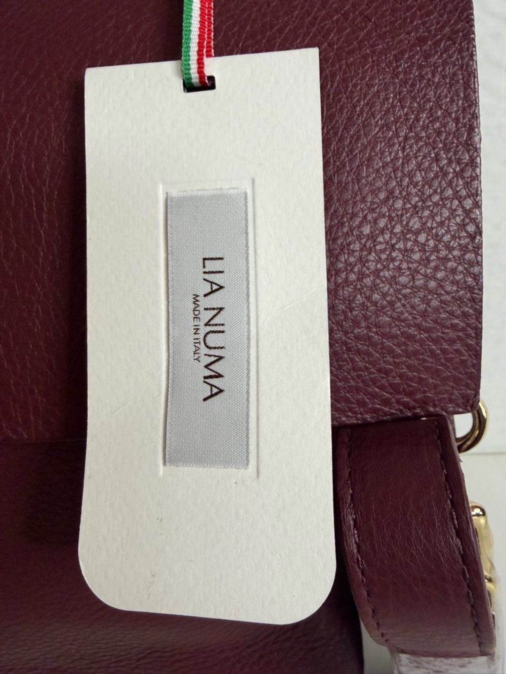 NWT Lia Numa Italian pebbled leather top handle bag - Picture 7 of 12